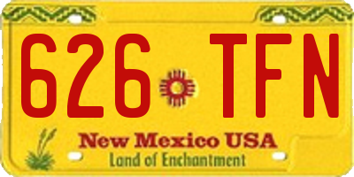 NM license plate 626TFN
