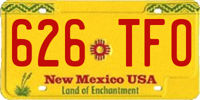 NM license plate 626TFO