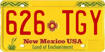 NM license plate 626TGY