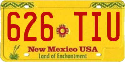 NM license plate 626TIU