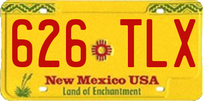 NM license plate 626TLX