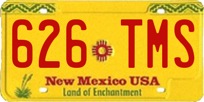 NM license plate 626TMS