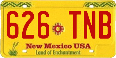 NM license plate 626TNB