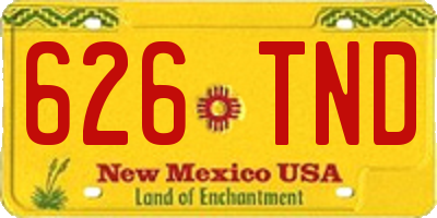 NM license plate 626TND