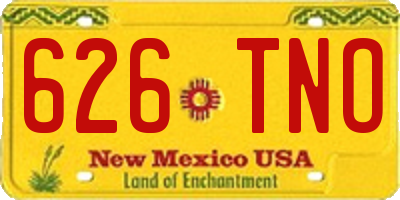 NM license plate 626TNO