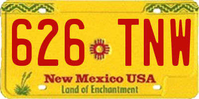 NM license plate 626TNW