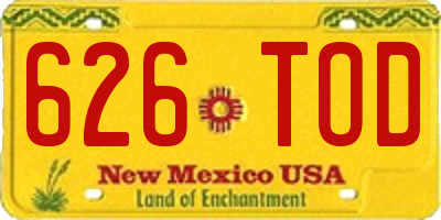 NM license plate 626TOD