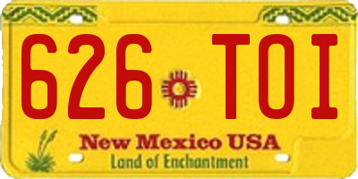 NM license plate 626TOI