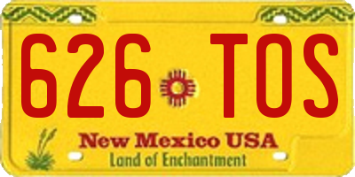 NM license plate 626TOS