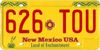 NM license plate 626TOU