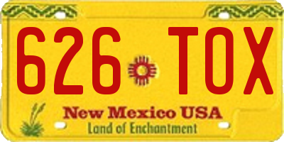 NM license plate 626TOX