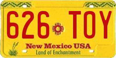 NM license plate 626TOY