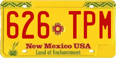 NM license plate 626TPM