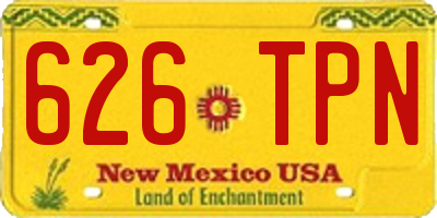 NM license plate 626TPN