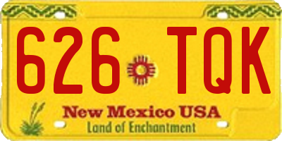 NM license plate 626TQK