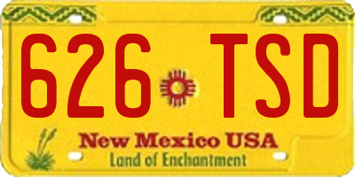 NM license plate 626TSD
