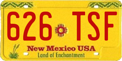NM license plate 626TSF