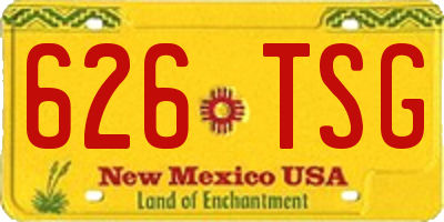 NM license plate 626TSG