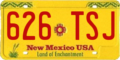 NM license plate 626TSJ