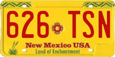 NM license plate 626TSN