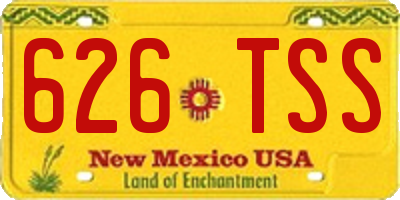 NM license plate 626TSS