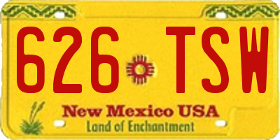 NM license plate 626TSW