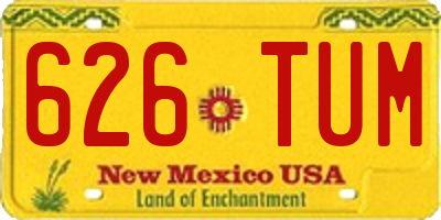 NM license plate 626TUM
