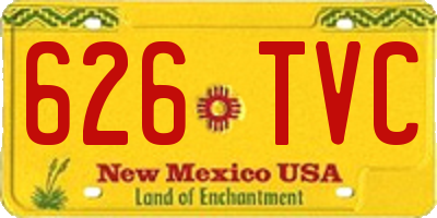 NM license plate 626TVC