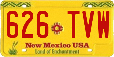 NM license plate 626TVW