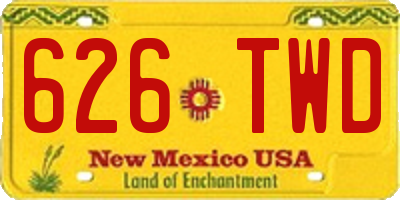 NM license plate 626TWD