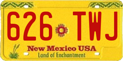 NM license plate 626TWJ