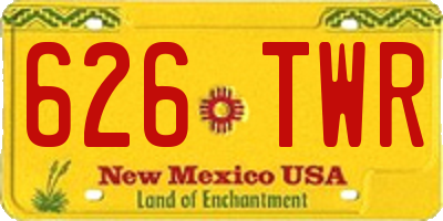 NM license plate 626TWR