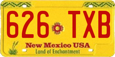 NM license plate 626TXB