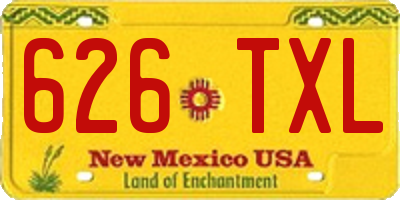 NM license plate 626TXL