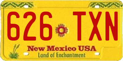 NM license plate 626TXN