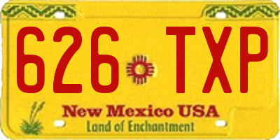 NM license plate 626TXP