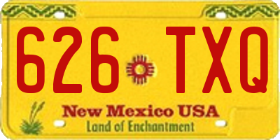 NM license plate 626TXQ