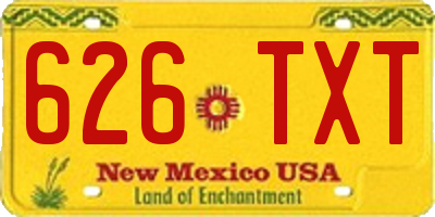 NM license plate 626TXT