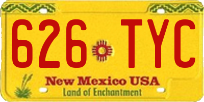 NM license plate 626TYC