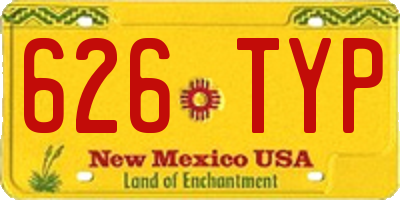 NM license plate 626TYP