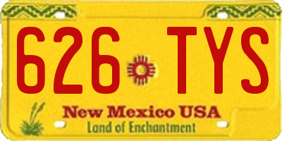 NM license plate 626TYS