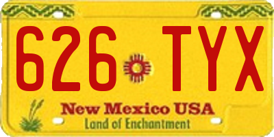 NM license plate 626TYX