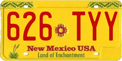 NM license plate 626TYY