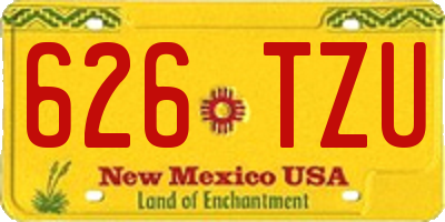 NM license plate 626TZU