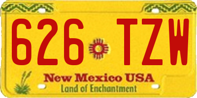 NM license plate 626TZW