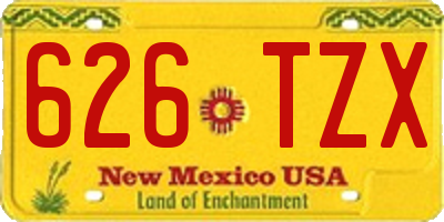 NM license plate 626TZX