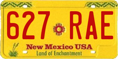 NM license plate 627RAE