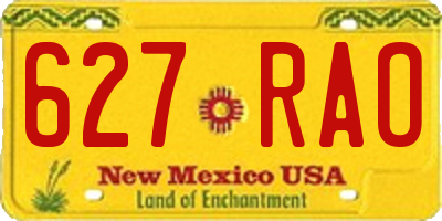 NM license plate 627RAO