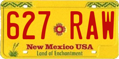 NM license plate 627RAW