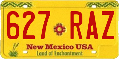 NM license plate 627RAZ